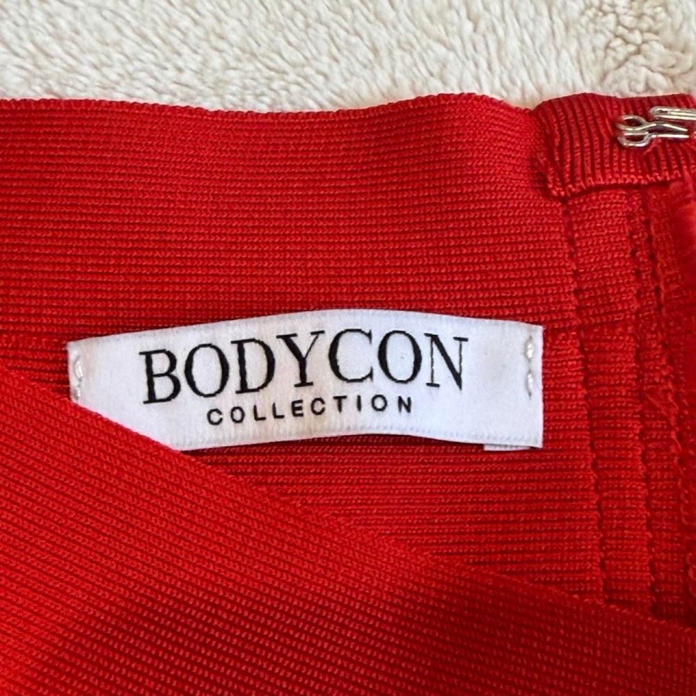 Bodycon Collection Red Ribbed Bandage Mini Skirt Sz XL - Picture 4 of 6
